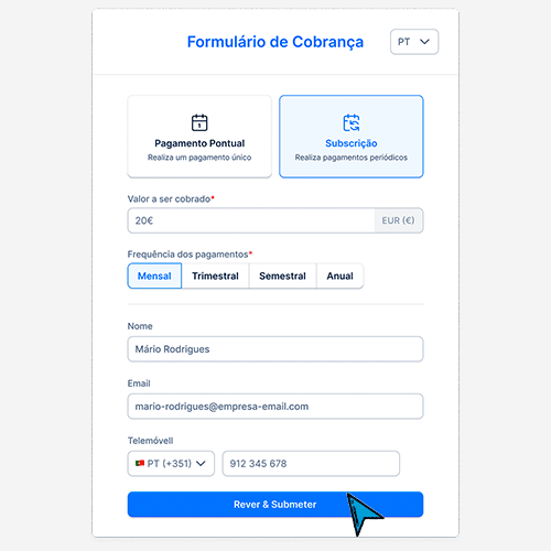 Subscrição Formulários easypay